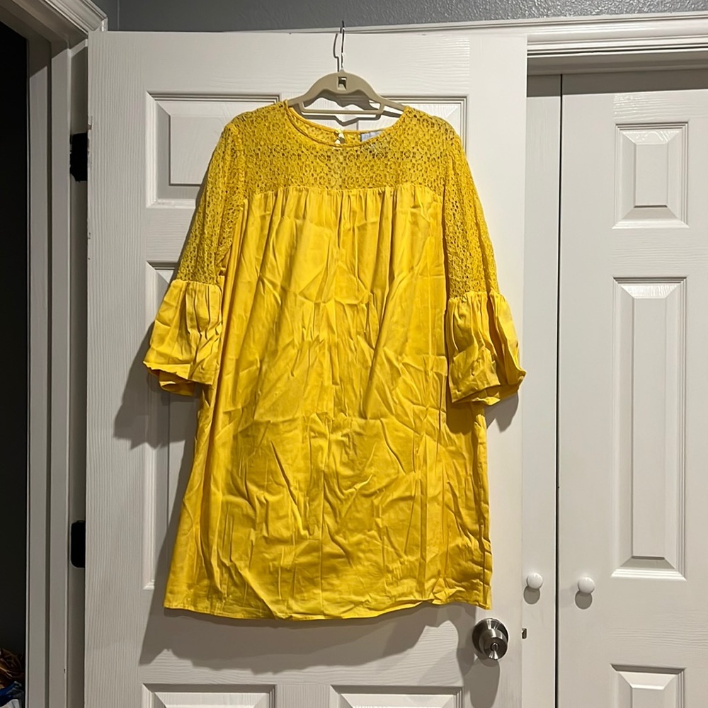 ELOQUII X Draper James yellow mini sheath dress